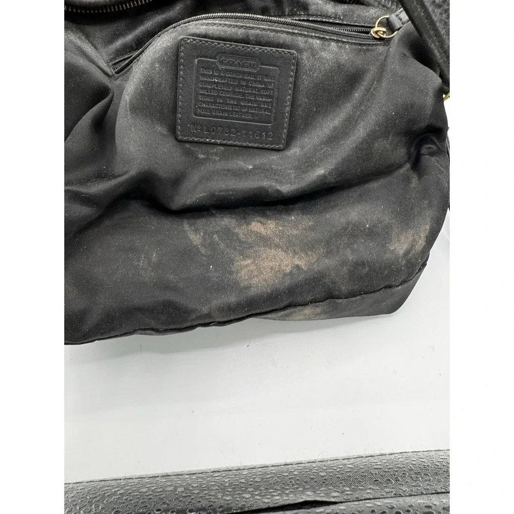 COACH Ergo Leather Tote Bag Black Grained Leather Handbag Authentic GC PT3